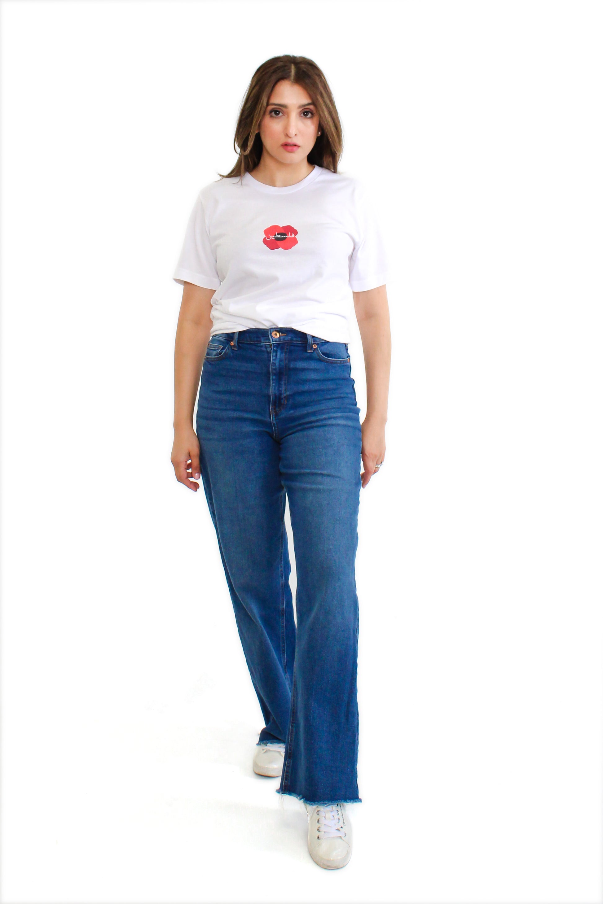 FALASTIN ARABIC POPPY TEE MODEL STYLE WOMEN