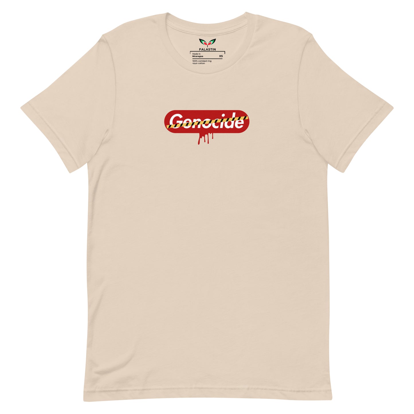 FALASTIN CREAM ANTI-GENOCIDE TEE (FRONT)