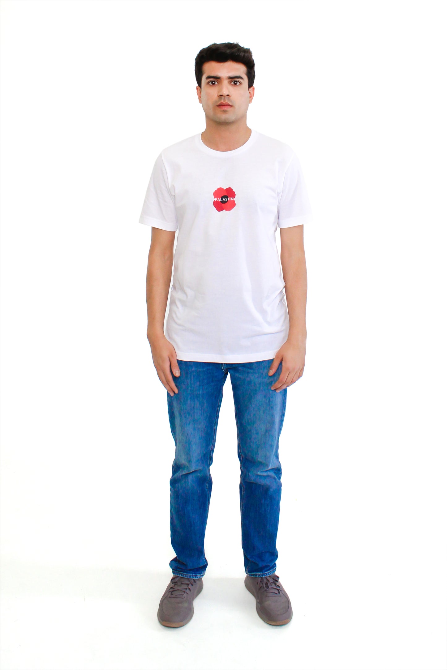 FALASTIN ENGLISH POPPY TEE MODEL FRONT MEN