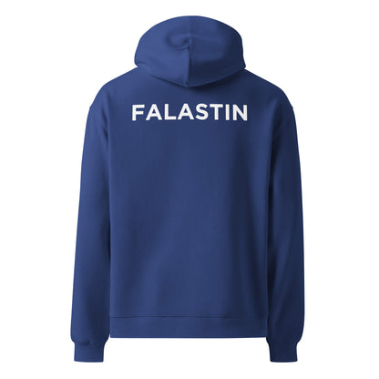 FALASTIN OVERSIZED BLUE HOODIE (BACK)