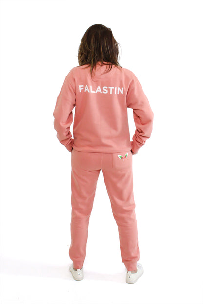 FALASTIN ROSE ORIGINAL SWEATSHIRT MODEL BACK WOMEN