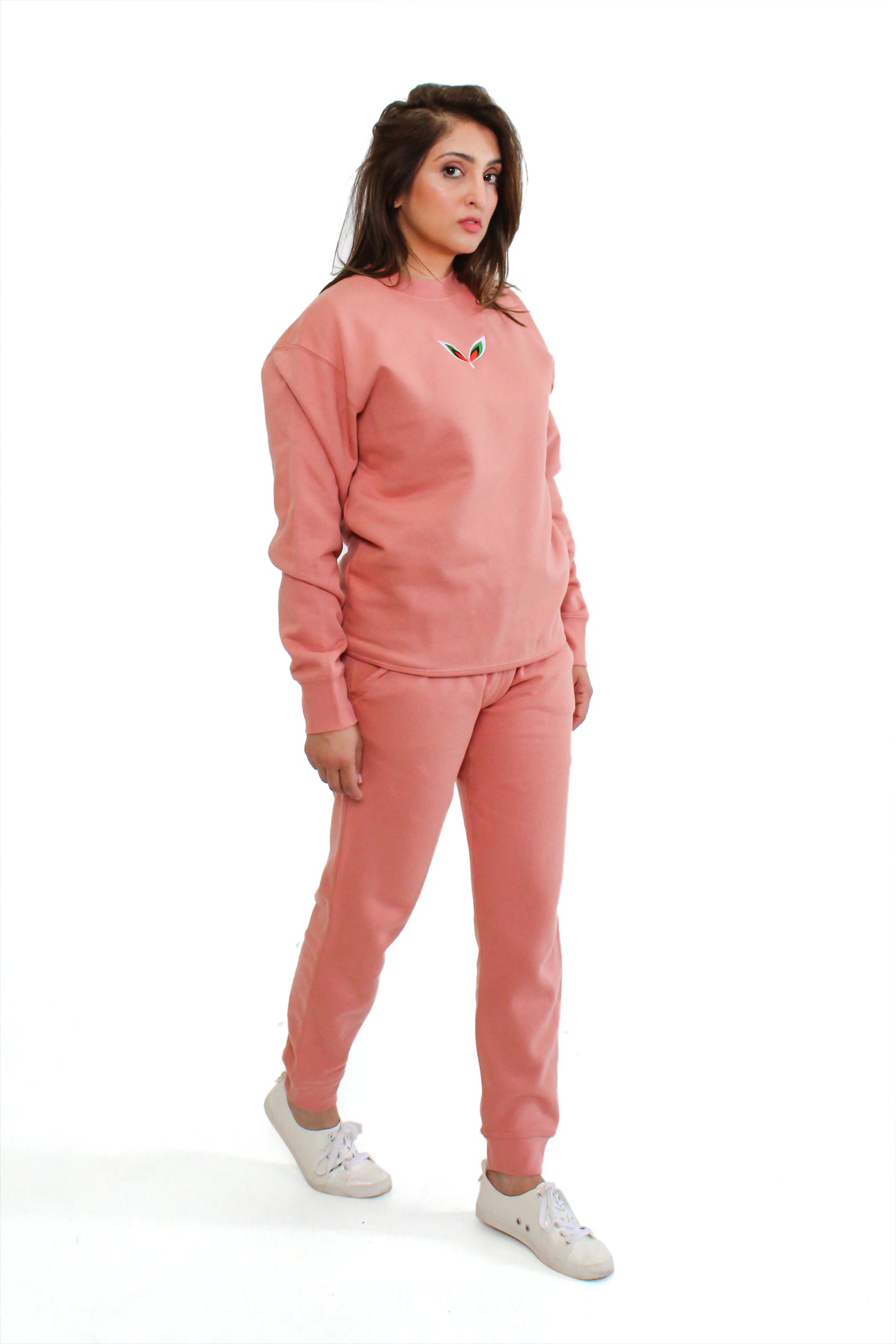 FALASTIN ROSE ORIGINAL SWEATSHIRT MODEL SIDE WOMEN