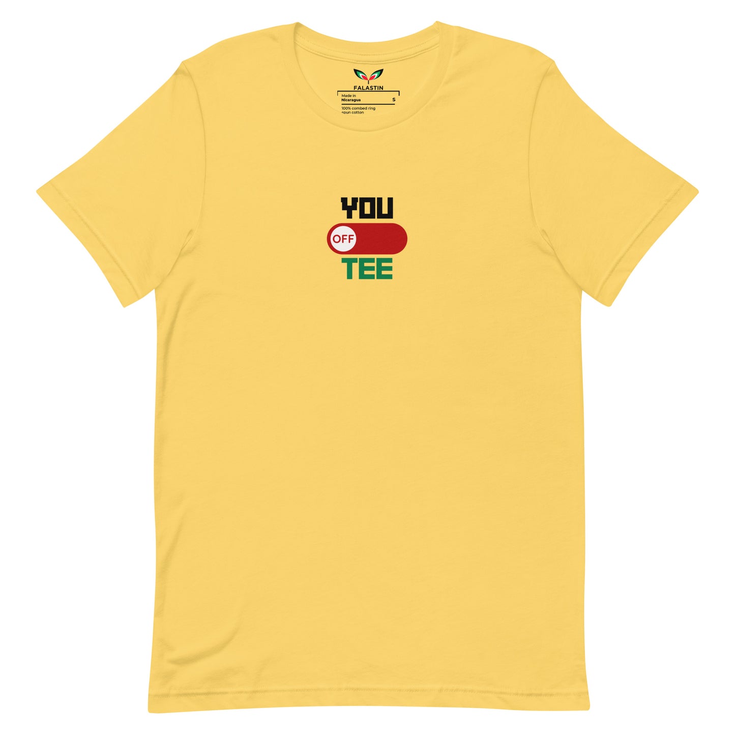 FALASTIN YELLOW YOU OFF TEE (FRONT)